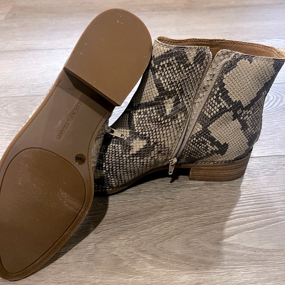 Lucky Brand Snake Ankle Boots